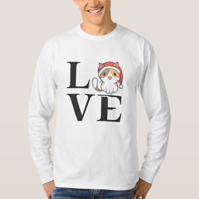 T-shirt Love Cats - Père Noël Kitten (Devant)