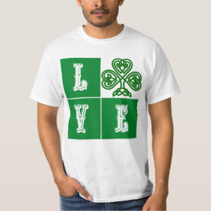 T-shirt Love Celtic Coeurs Shamrocks