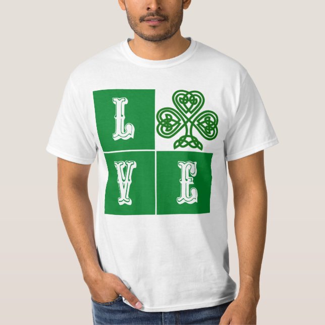 T-shirt Love Celtic Coeurs Shamrocks (Devant)
