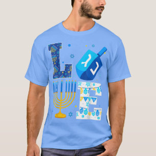 T-shirt LOVE Chanukah 2021 Jote Hanoukka Décorations Dreid