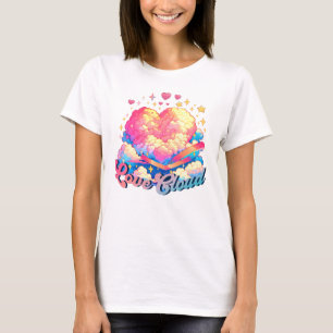 T-shirt Love Cloud - Whimsical Heart and Cloud Design