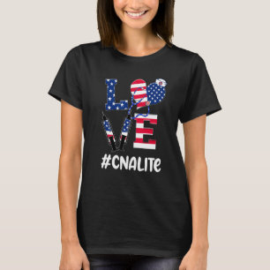 T-shirt Love Cna Life Nurse 4 juillet American Flag Part