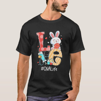 T-shirt LOVE CNA Life Nurse mignon Oeufs lapins de Pâques 