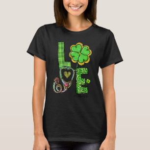 T-shirt Love Cna Life Stethoscope Shamrock St Patrick S Da