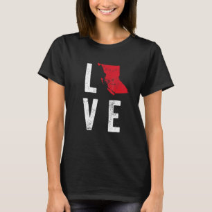 T-shirt Love Colombie-Britannique Carte Fête nationale du