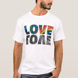 T-shirt Love Colorful Rainbow Lettres d'art Abstrait