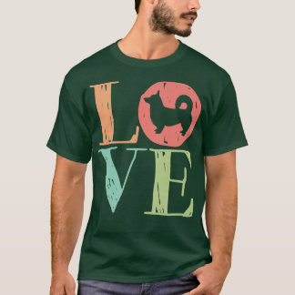 T-shirt Love Corgi Cute Retro Amoureux des chiens773
