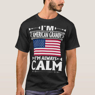 T-shirt Love Country Drapeau American Grandy Calm Cadeau