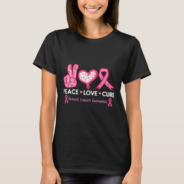 T-shirt Love Cure Cancer du sein Sensibilisation Survivant (Devant)