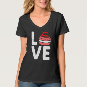 T-shirt Love Curling Stones Curling Player Team Coach Skip