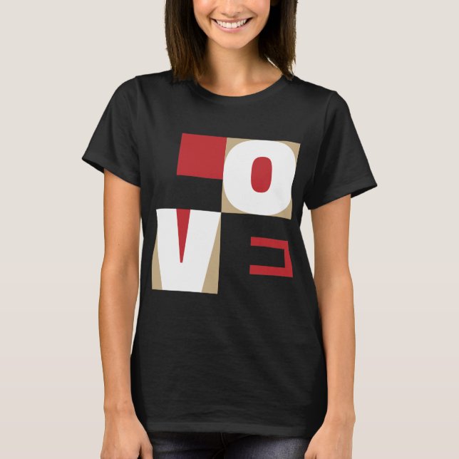 T-shirt Love Design tendance Moderne Rouge Black Letter Ar (Devant)
