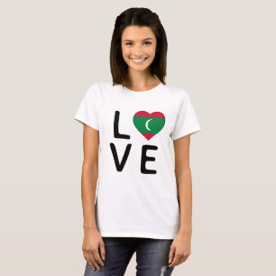 T-shirt Love - Drapeau des Maldives