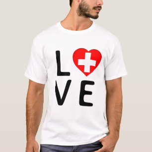 T-shirt Love - Drapeau Suisse