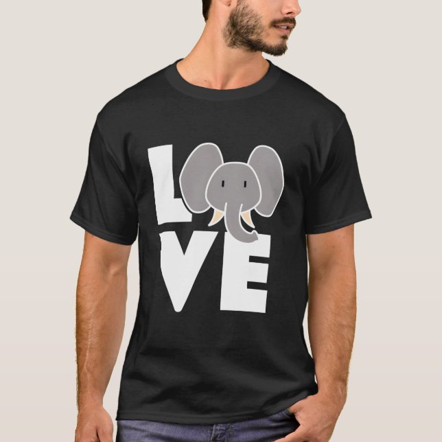 T-shirt Love Elephants Elephant Elephant (Devant)