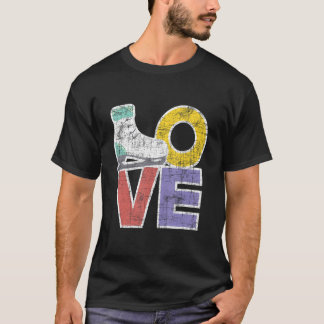 T-shirt Love Figure Patinage de glace Patinage Danser