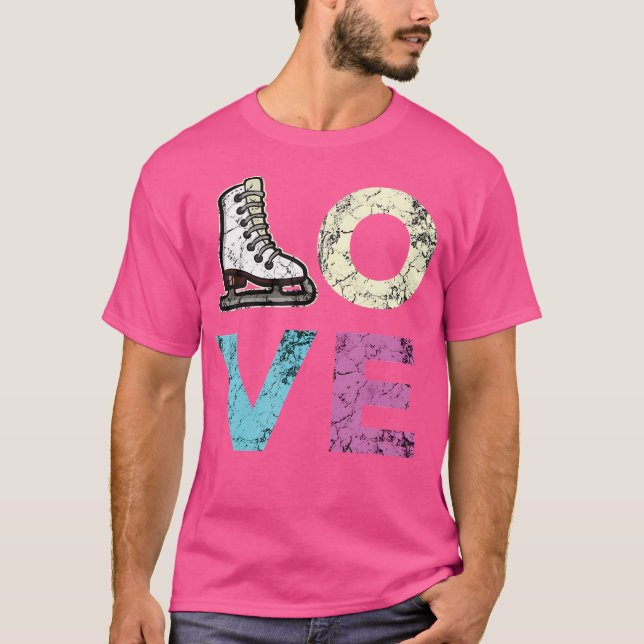 T-shirt Love Figure Skating For Ice Skating Girls (Devant)