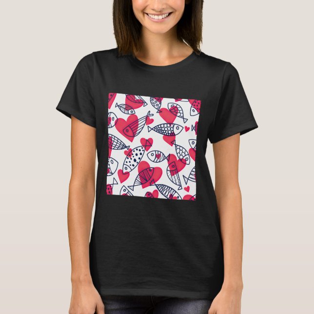 T-shirt Love Fish Motif (Devant)
