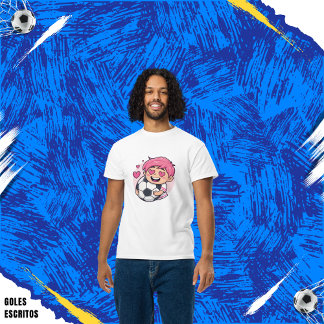 T-shirt Love for soccer kawaii anime design