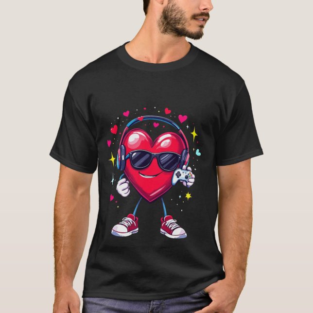 T-shirt Love Game Controller Shirt, Valentines Day Shirt (Devant)