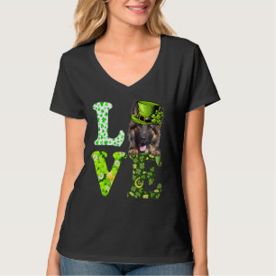 T-shirt Love German Shepherd St Patrick's Day Shamrock Iri