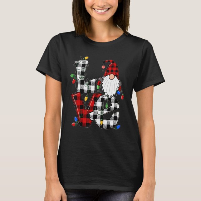 T-shirt LOVE Gnome  Christmas Matching Pajama Xmas Santa C (Devant)