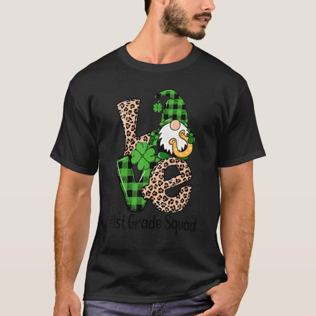 T-shirt Love Gnome Teacher Squad Joyeux Saint Valentin 1er (Devant)