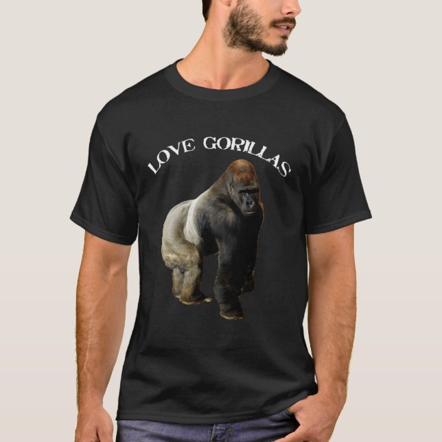 T-shirt Love Gorillas Zoo Argent-Back Gorilla (Devant)