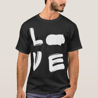 T-shirt Love Guinea Pig Silhouette Guinea Pig Owner 