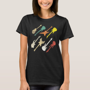 T-shirt Love Guitare Différentes Guitares Retro Guitare Pl