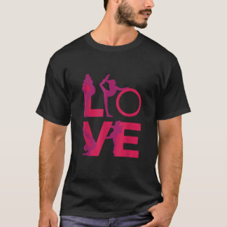 T-shirt LOVE Gymnastique Funny Gymnaste Turns Flips Girl G