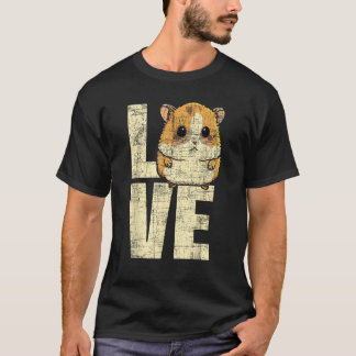 T-shirt Love Hamster Propriétaire Animaux Amateurs Animaux