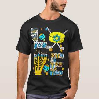 T-shirt Love Hanukkah Menorah Costume Hockey Lover Player 