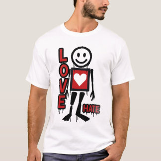 T-shirt Love Hate Inspiré Graphique