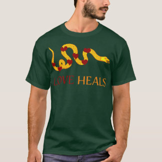 T-shirt Love Heals modifié Joindre ou mourir Indicateur