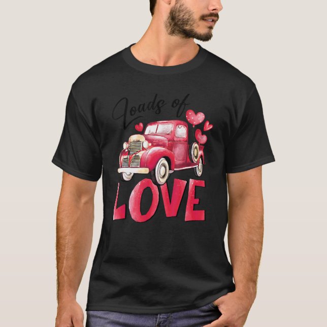 T-shirt Love Heart Camion Rouge Saint Valentin (Devant)