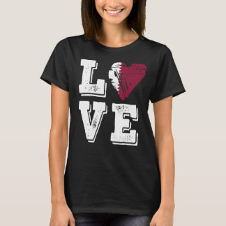 T-shirt Love Heart Qatar Drapeau 1