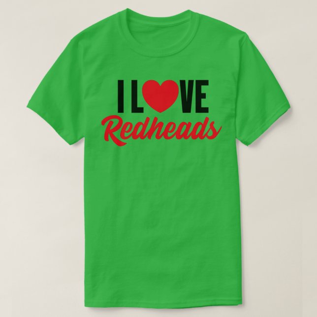 T-shirt Love Heart Redhead Cute Hair irlandais (Design devant)
