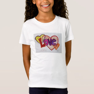 T-Shirt Love Heart Rings Parties scintillant Art Inspirati