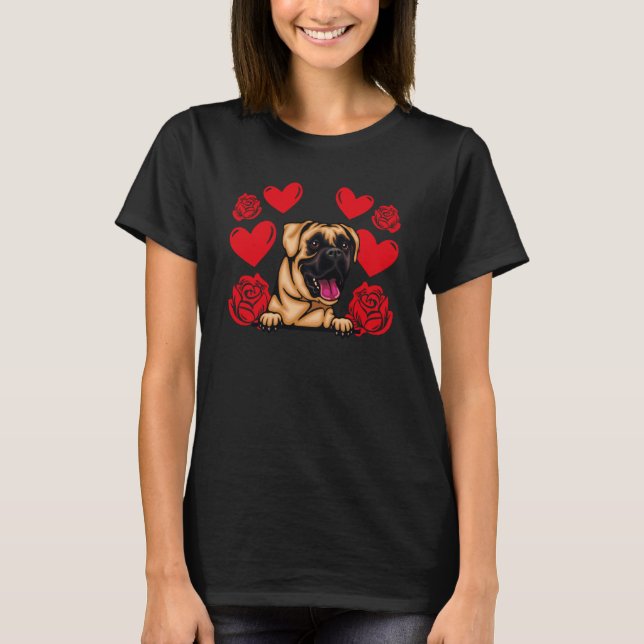 T-shirt Love Heart Valentine's Day Rose Boxer Boys Kids (Devant)