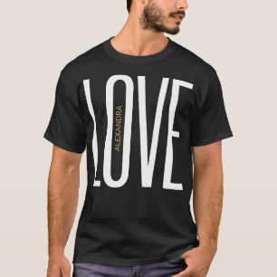 T-shirt Love High Lettres Monogram Black Gold Chic Design