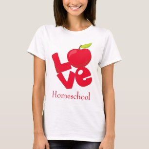 T-shirt Love Homeschool Red Apple