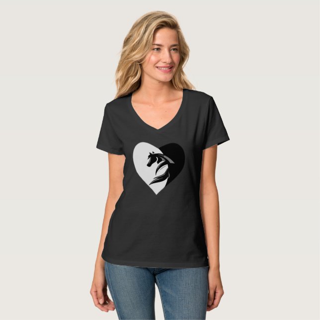 T-shirt Love Horses Logo avec Coeur Mug (Devant entier)