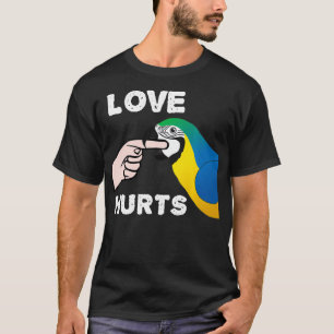 T-shirt Love Hurts Blue et Gold Macaw Parrot
