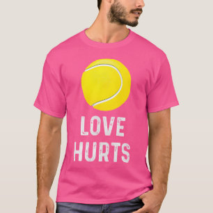 T-shirt Love Hurts Funny Tennis Unisex