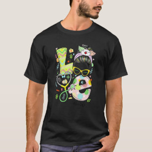 T-shirt Love Icu Life Messy Bun Stethoscope Christian Happ