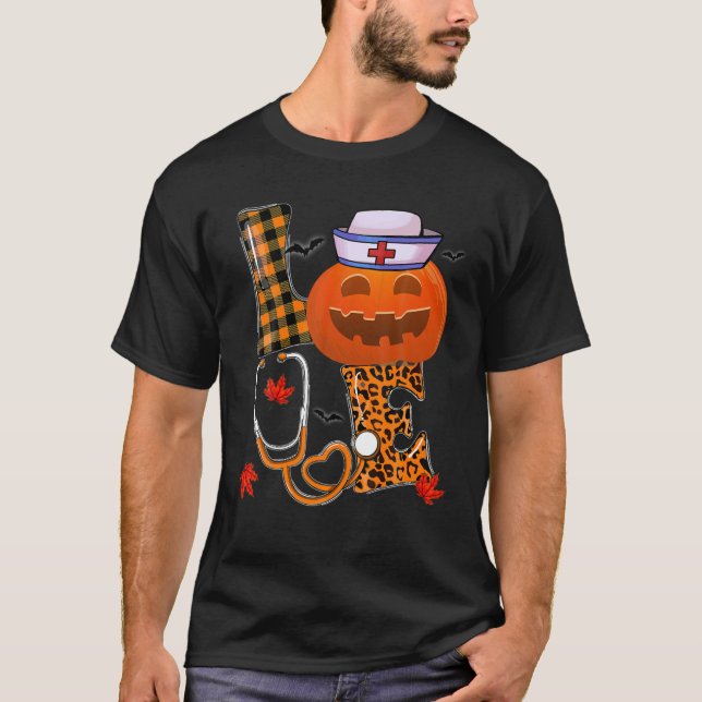 T-shirt Love Infirmière Halloween automne automne (Devant)