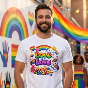 T-shirt Love Is Love Fierté Arc-en-ciel