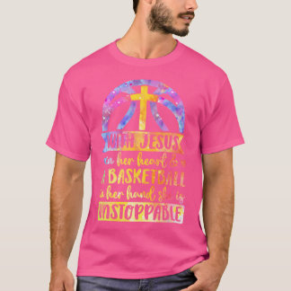 T-shirt Love Jesus Basketball Girl Unstoppable Player Reli