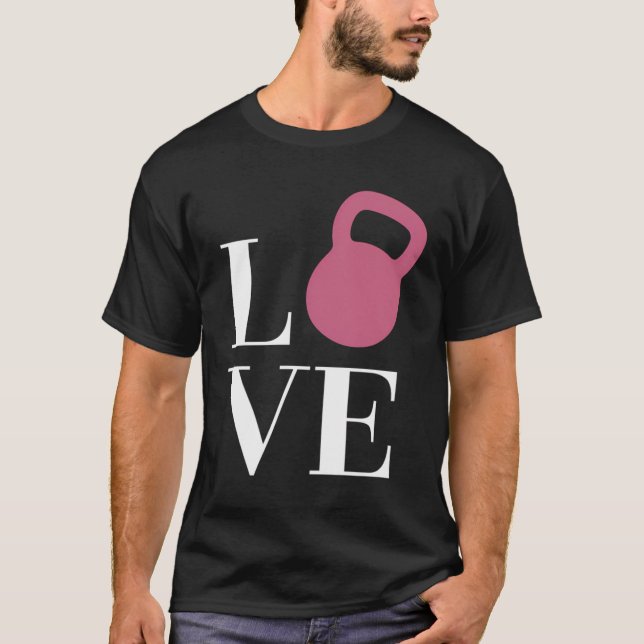 T-shirt Love Kettlebell Workout Fitness Fun (Devant)