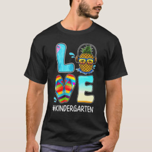 T-shirt Love Kindergarten Enseignant Vie Chritsmas En Juil